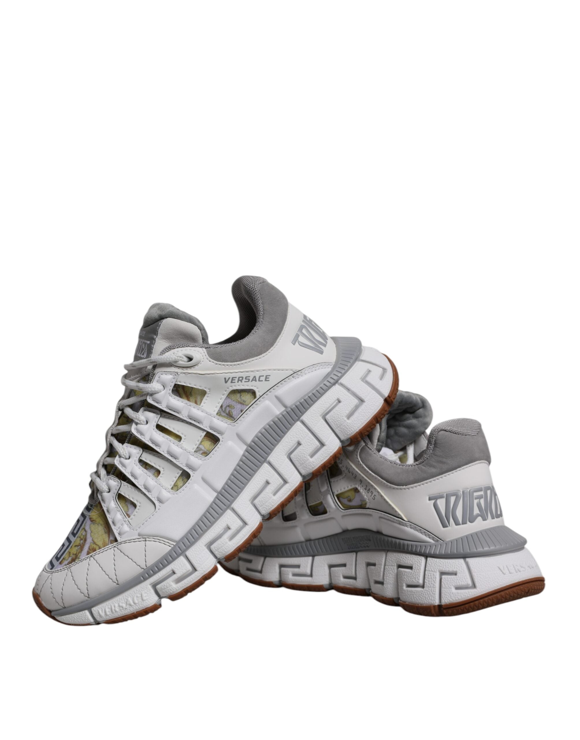 Weiß Trigreca Barocco Druck Low Top Turnschuhe Schuhe