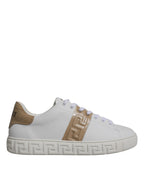 Weiß Braun Greca Print TPU Low Top Männer Turnschuhe Schuhe
