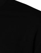 Schwarzer Pullover mit Medusa-Stickerei und Rundhalsausschnitt