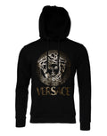 Schwarzer Medusa Baumwoll-Kapuzenpullover Pullover Sweatshirt Sweater