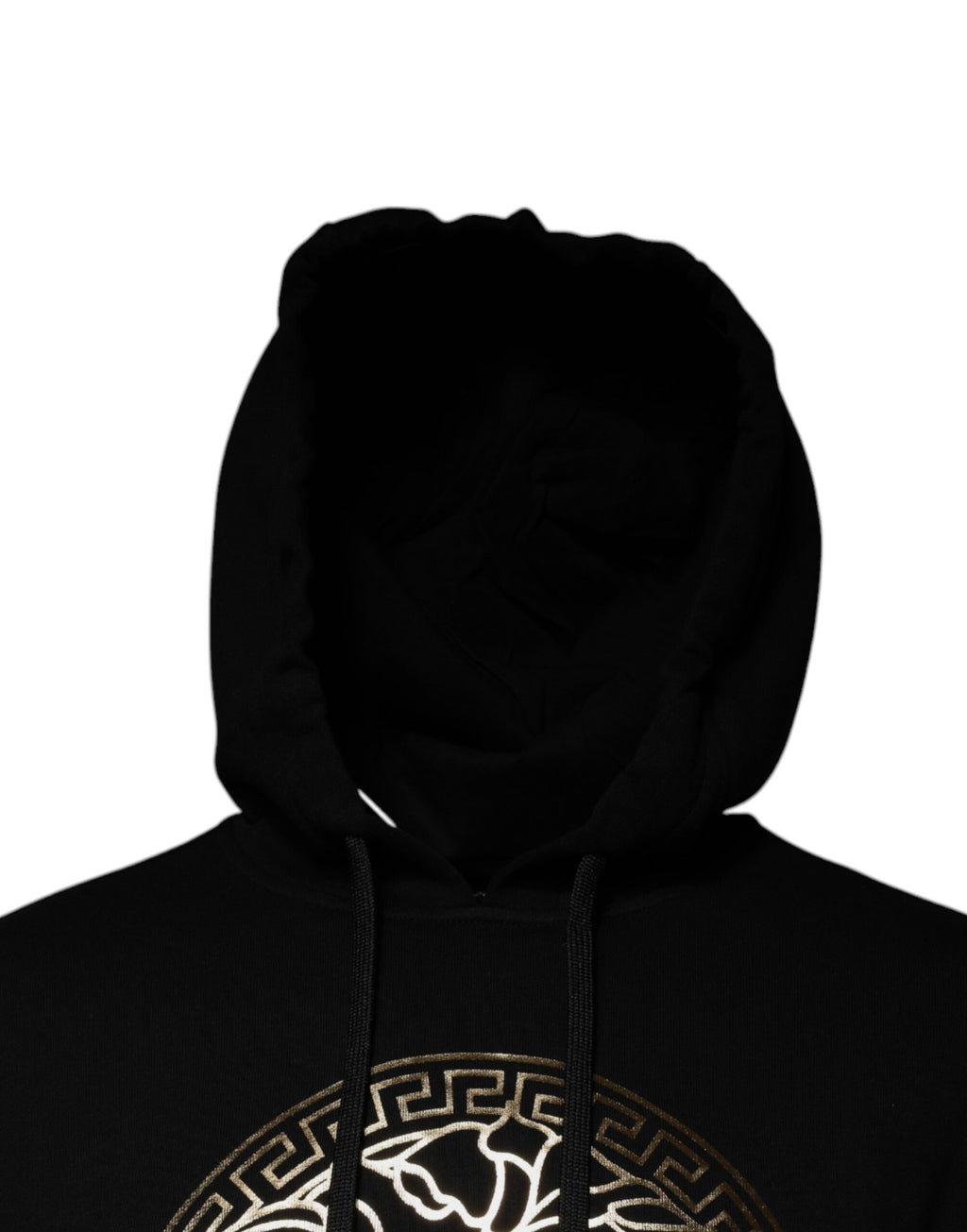 Schwarzer Medusa Baumwoll-Kapuzenpullover Pullover Sweatshirt Sweater