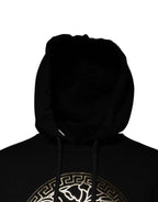 Schwarzer Medusa Baumwoll-Kapuzenpullover Pullover Sweatshirt Sweater