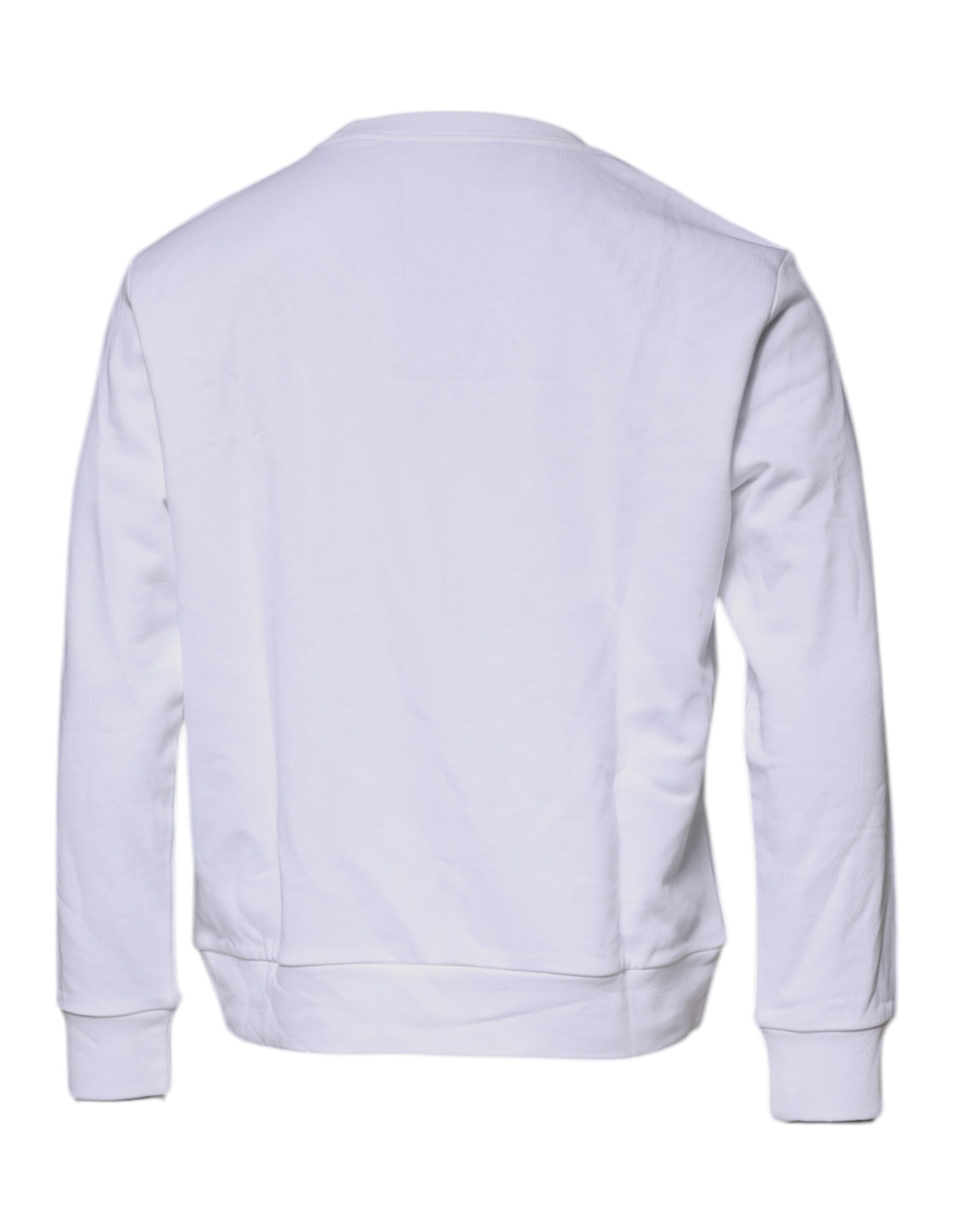 Weißer Pullover mit Medusa-Stickerei und Rundhalsausschnitt