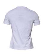 Weißes T-Shirt mit Rundhalsausschnitt und Medusa-Druck aus Baumwolle