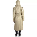Beige Lammfell Leder Trenchcoat Jacke