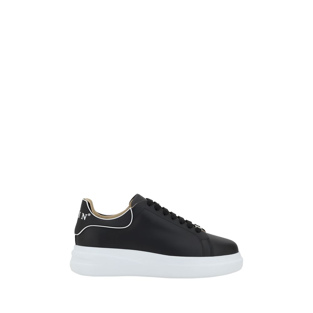 Schwarze Bos Taurus Kalbsleder Low-Top-Sneaker