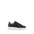 Schwarze Bos Taurus Kalbsleder Low-Top-Sneaker