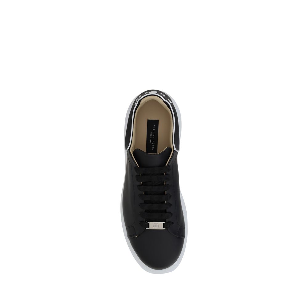 Schwarze Bos Taurus Kalbsleder Low-Top-Sneaker