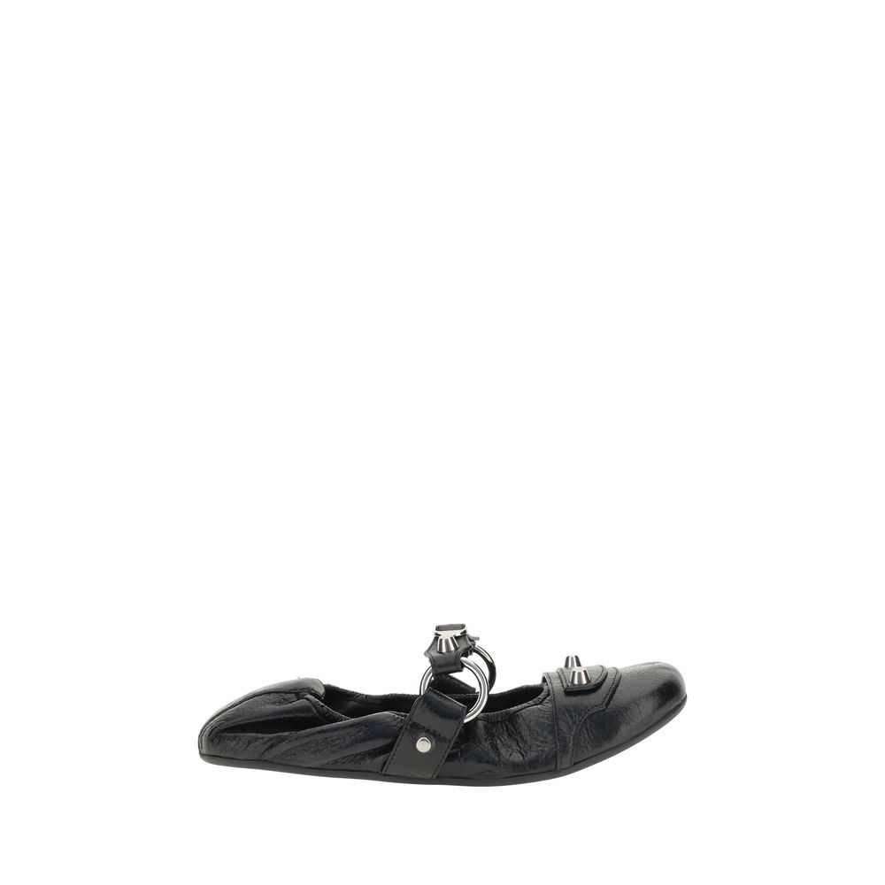 Schwarze Ballerinas aus Leder