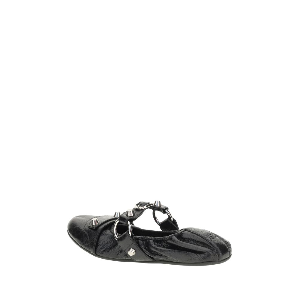 Schwarze Ballerinas aus Leder