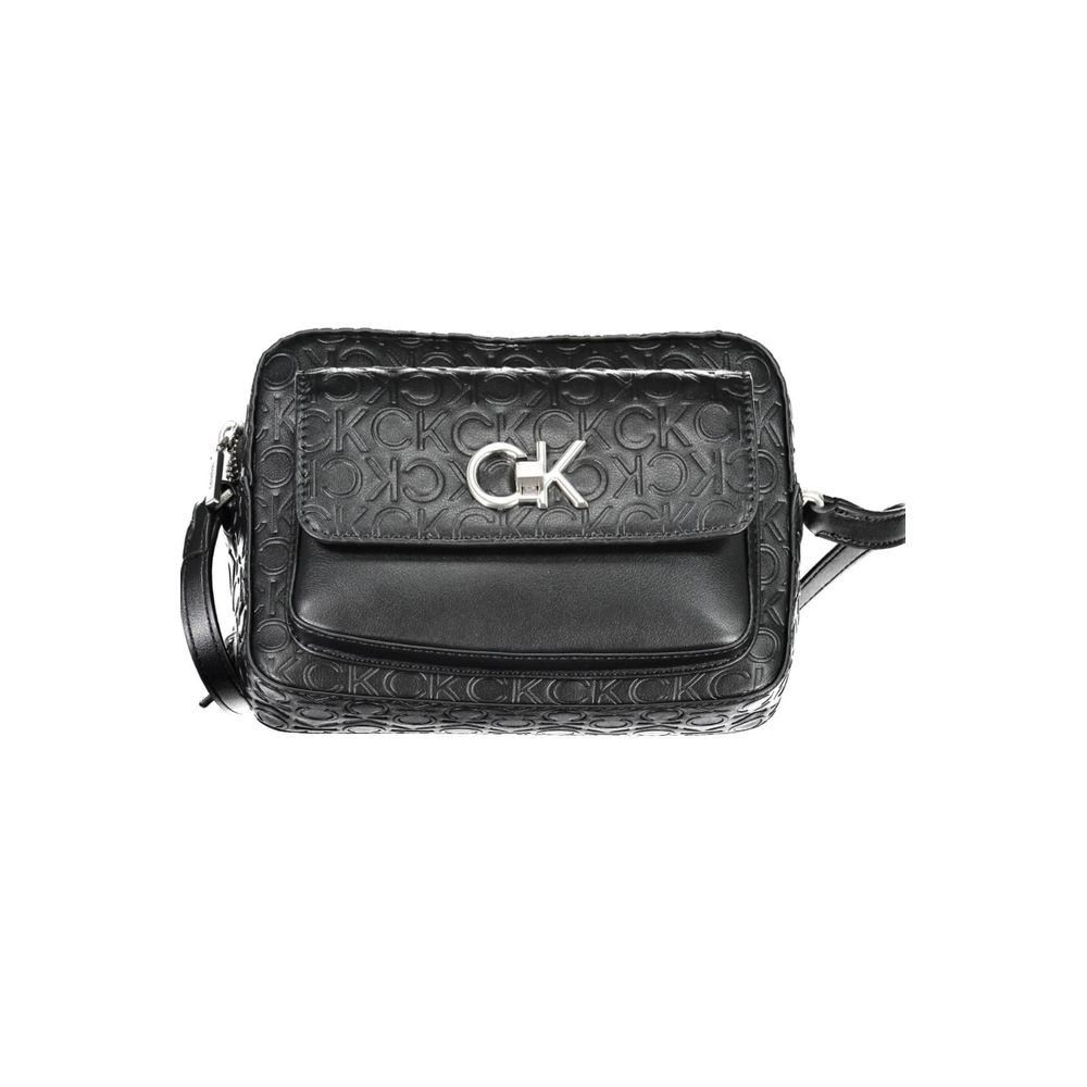 Schwarze Polyester Handtasche