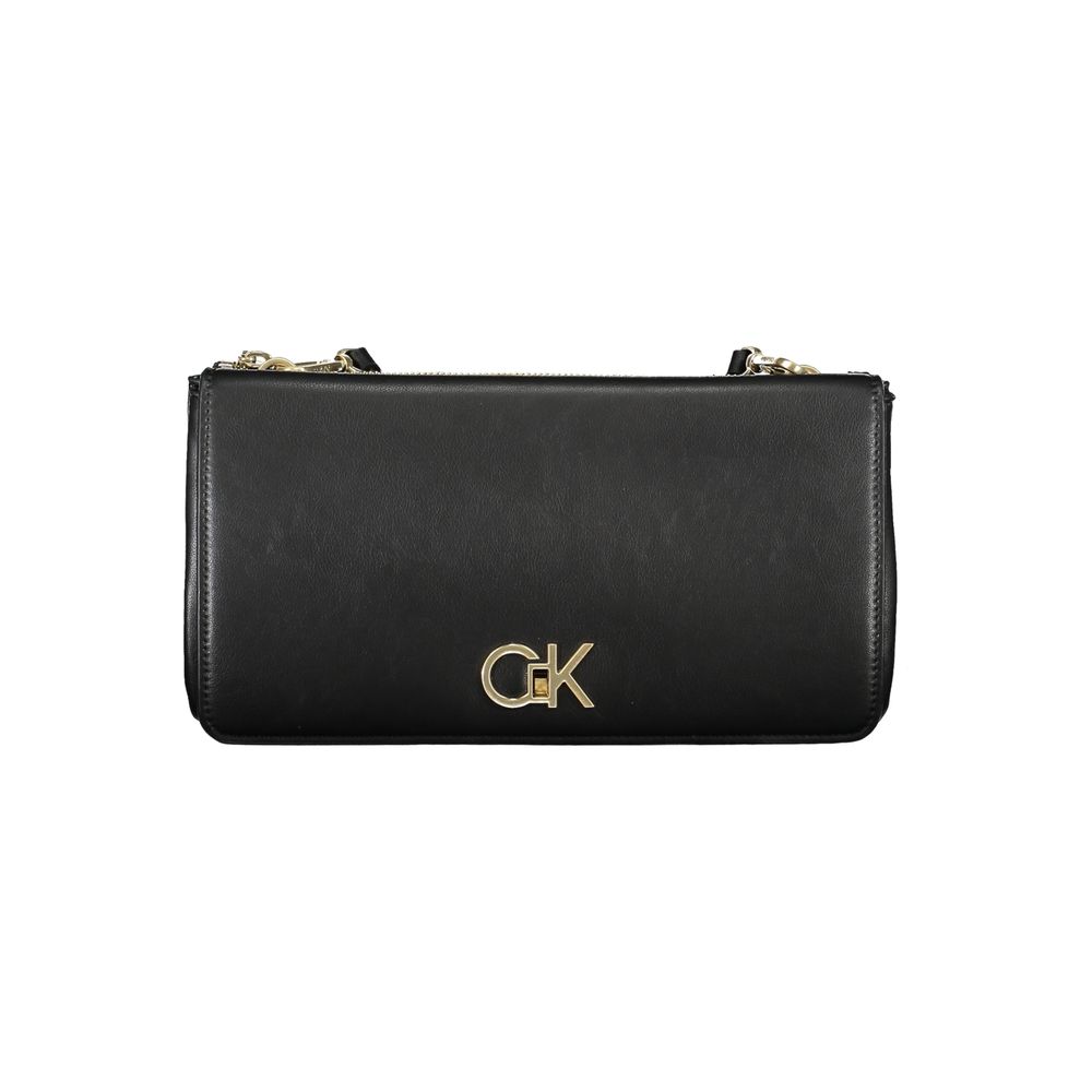 Schwarze Polyester Handtasche