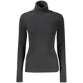 Schwarzer Damen-Strickpullover aus Baumwolle
