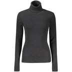 Schwarzer Damen-Strickpullover aus Baumwolle