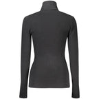 Schwarzer Damen-Strickpullover aus Baumwolle