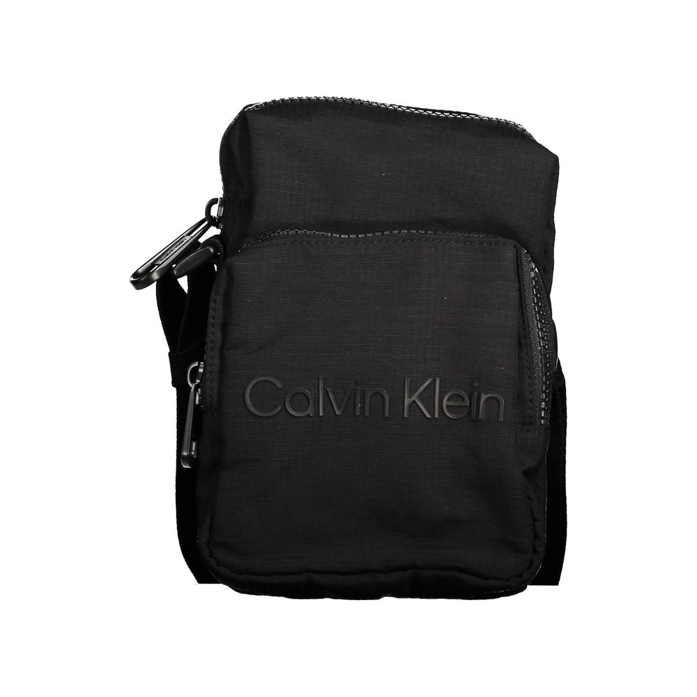 Schwarze Schultertasche aus Nylon