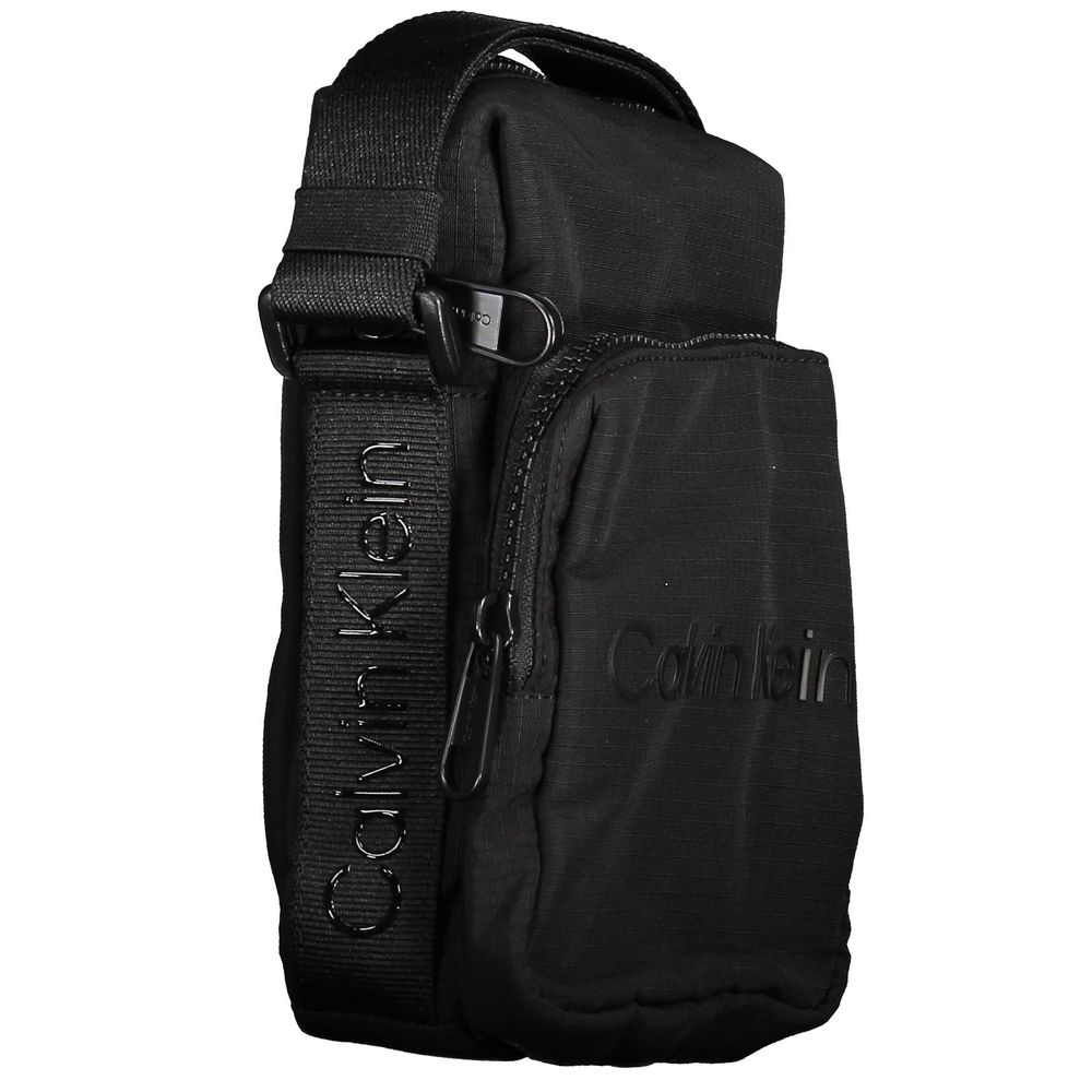 Schwarze Schultertasche aus Nylon