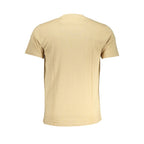 Beige Baumwoll-T-Shirt für Herren