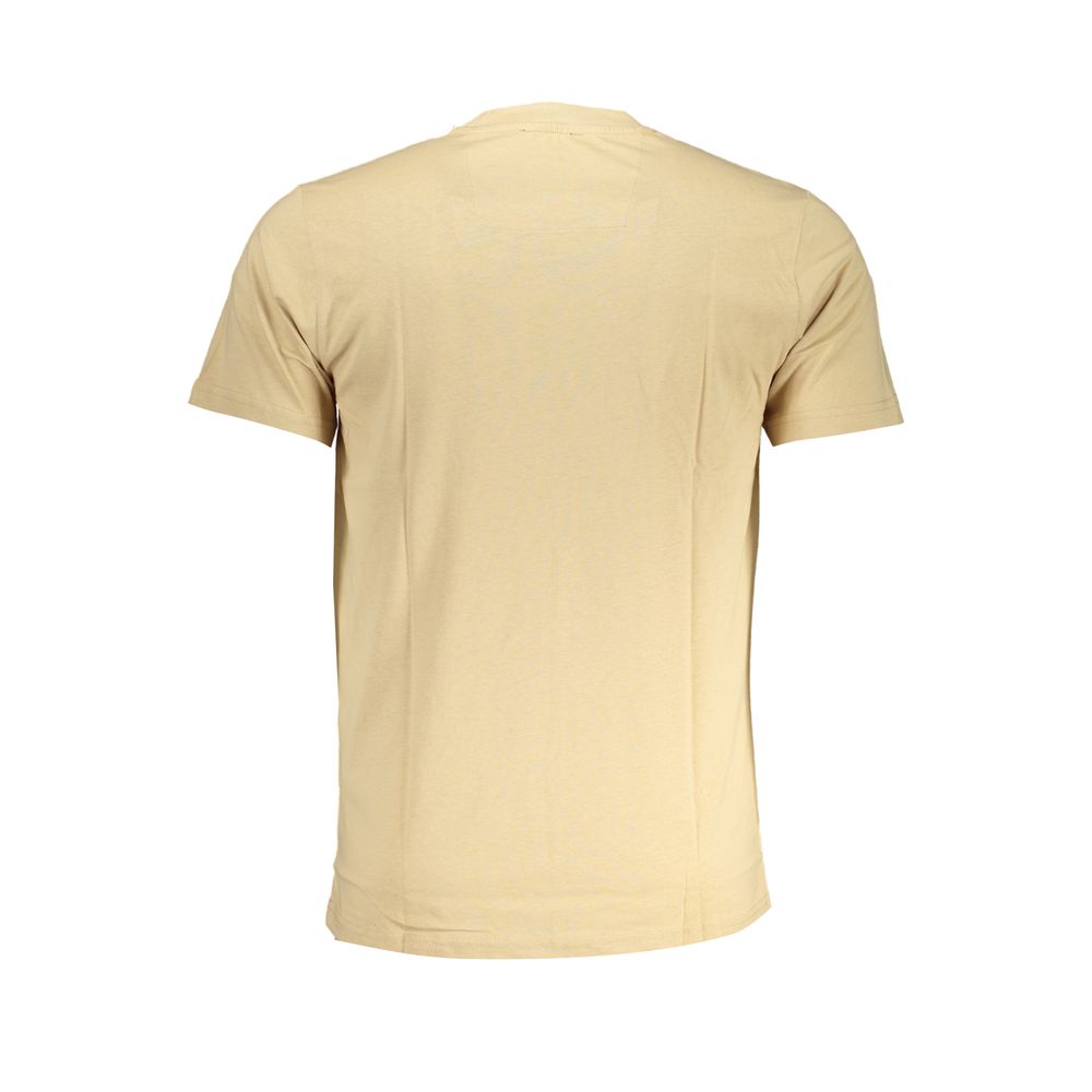 Beige Baumwoll-T-Shirt für Herren