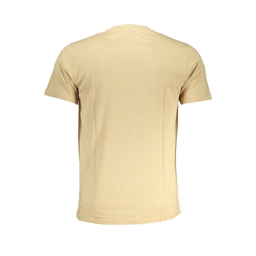 Beige Baumwoll-T-Shirt für Herren