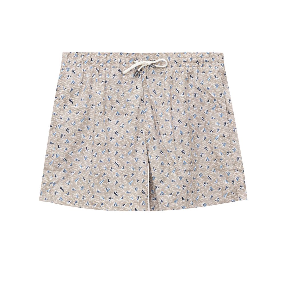 Beige Polyester Badeshorts