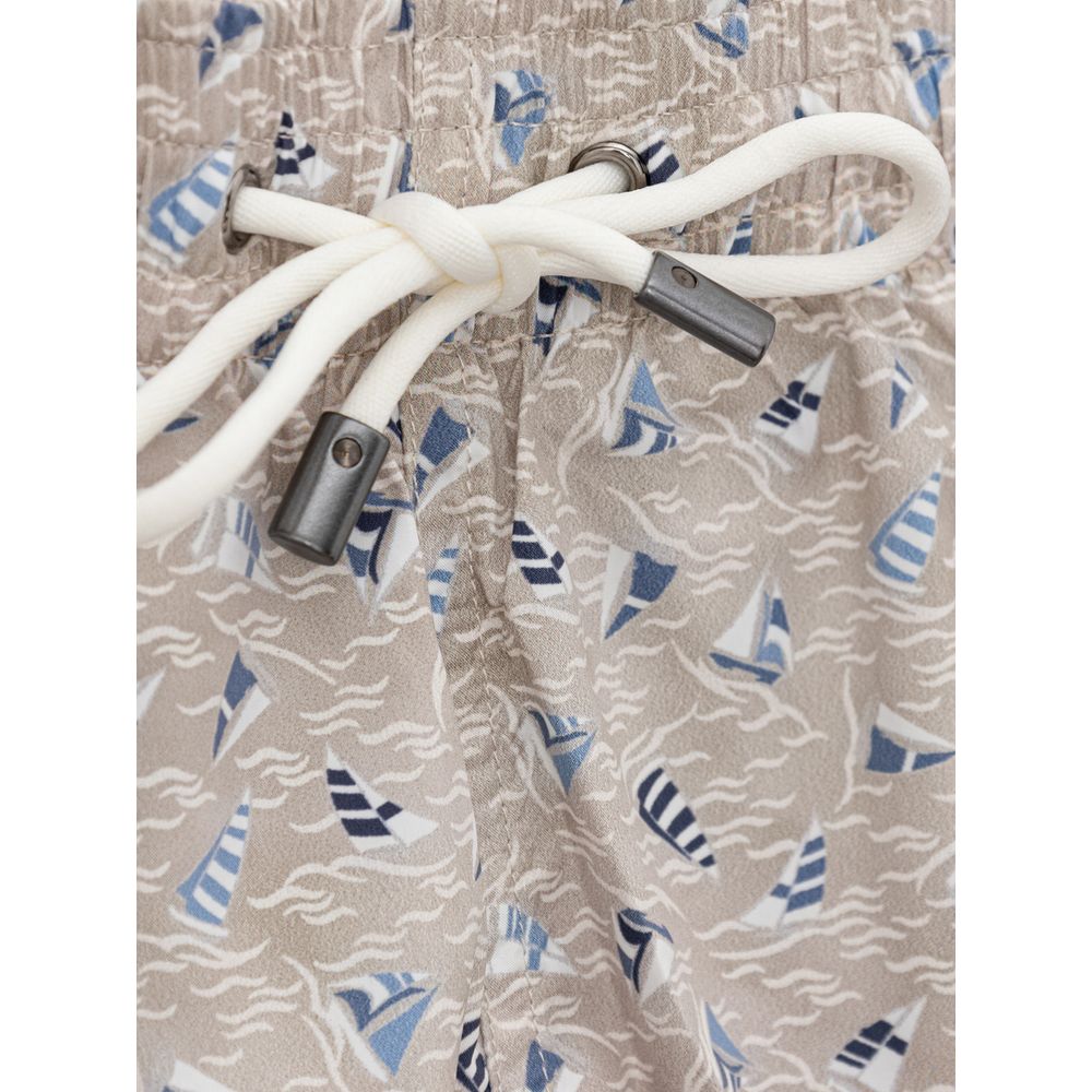 Beige Polyester Badeshorts