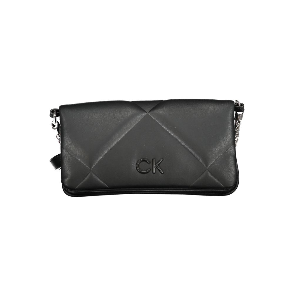 Schwarze Damen-Handtasche aus Polyester