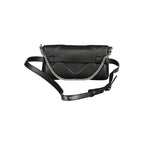 Schwarze Damen-Handtasche aus Polyester