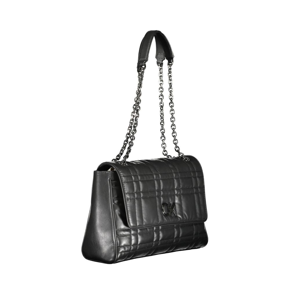 Schwarze Polyester-Handtasche