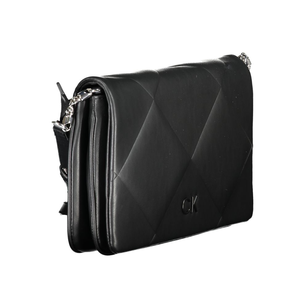 Schwarze Damen-Handtasche aus Polyurethan