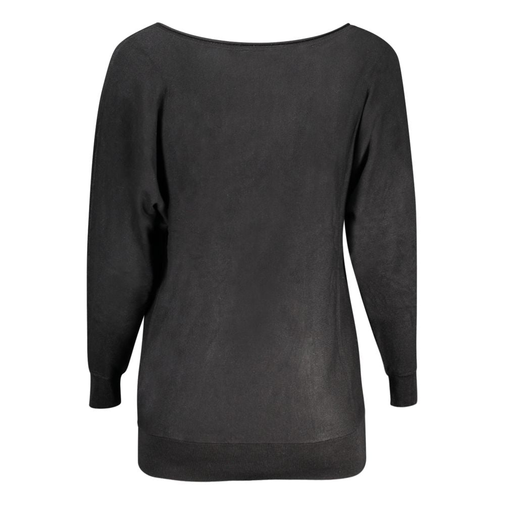 Schwarzer Viskose-Pullover
