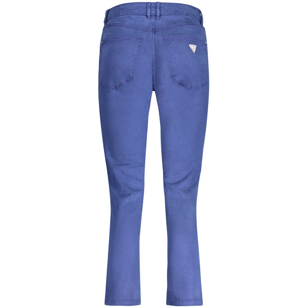 Blaue Skinny-Jeans mit hoher Taille für Damen