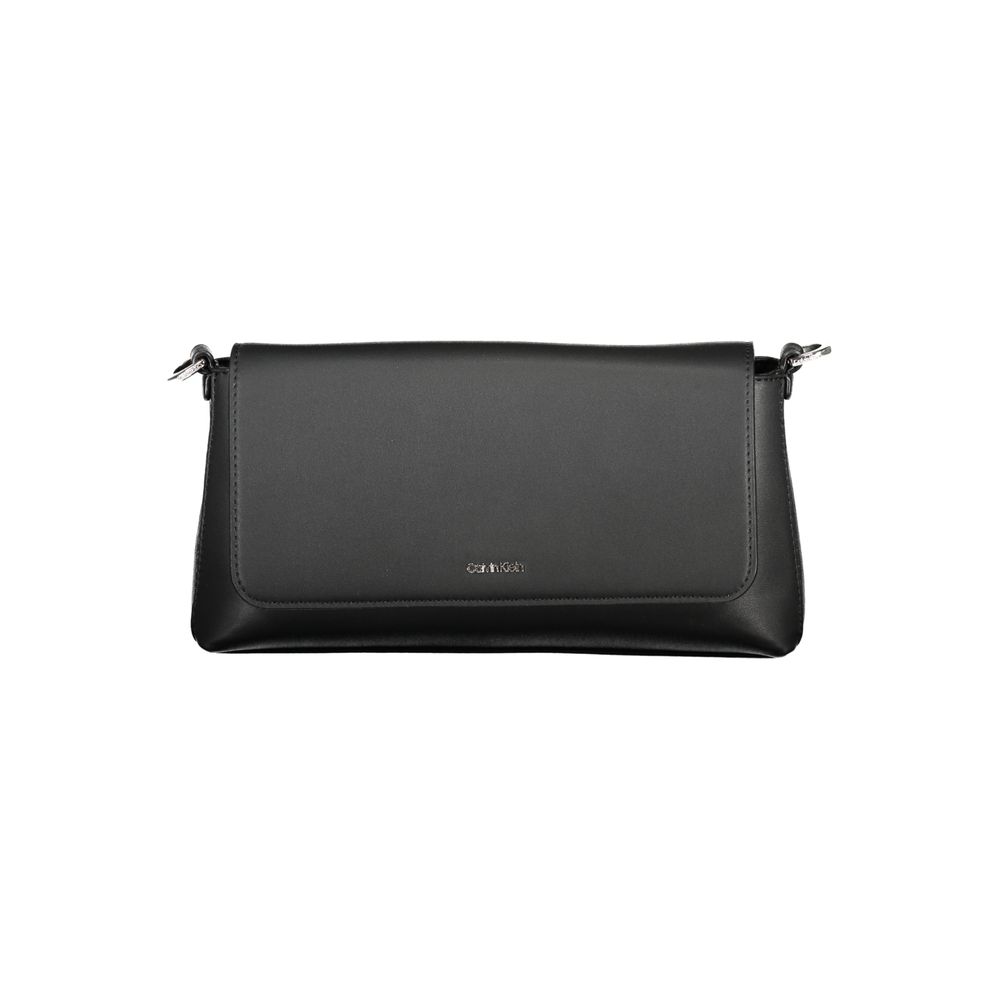 Schwarze Damen-Handtasche aus Polyester