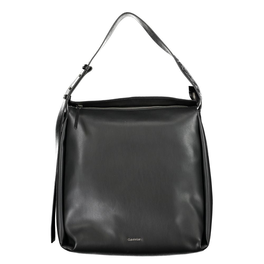 Schwarze Polyester Handtasche