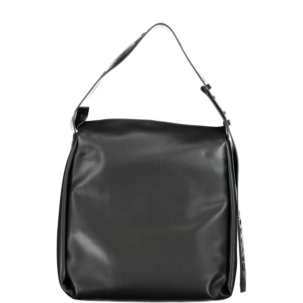 Schwarze Polyester Handtasche