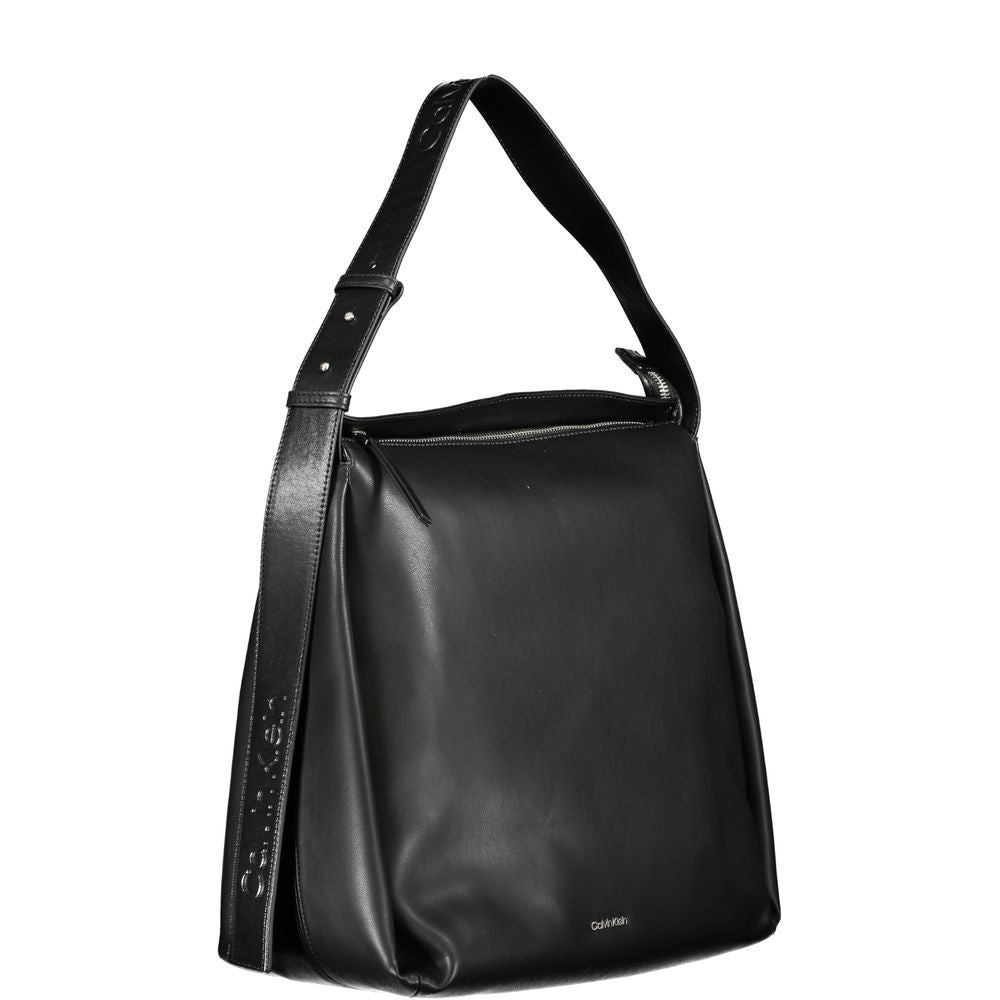 Schwarze Polyester Handtasche