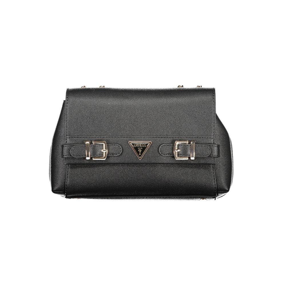 Schwarze Damen-Handtasche aus Polyurethan