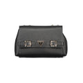 Schwarze Damen-Handtasche aus Polyurethan