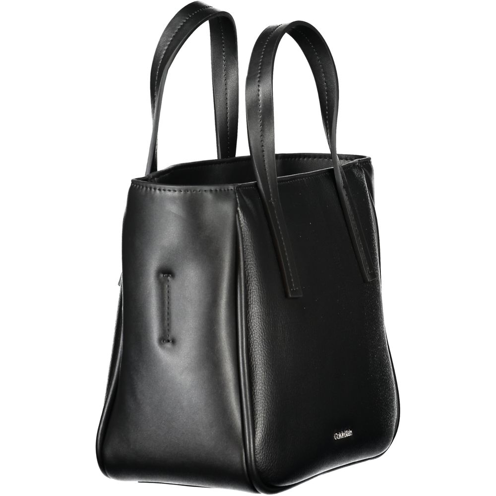 Schwarze Damen-Handtasche aus Polyethylen