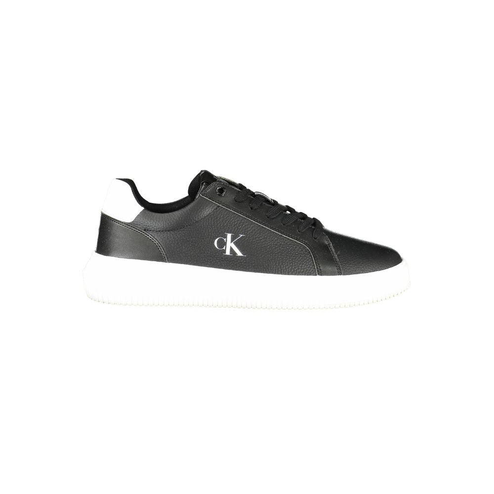 Schwarzer Leder Herren Sneaker