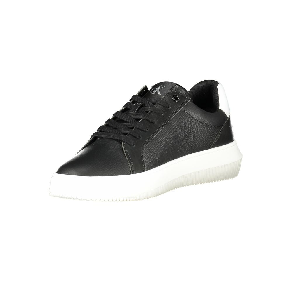Schwarzer Leder Herren Sneaker
