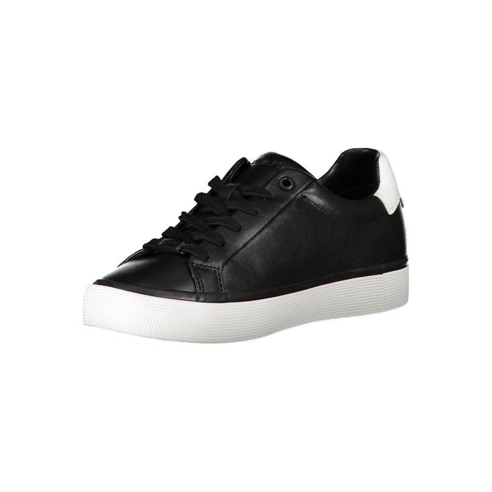 Schwarzer Sneaker aus echtem Leder