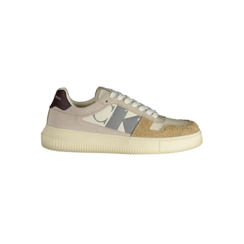 Beige Polyurethan-Sneaker für Herren