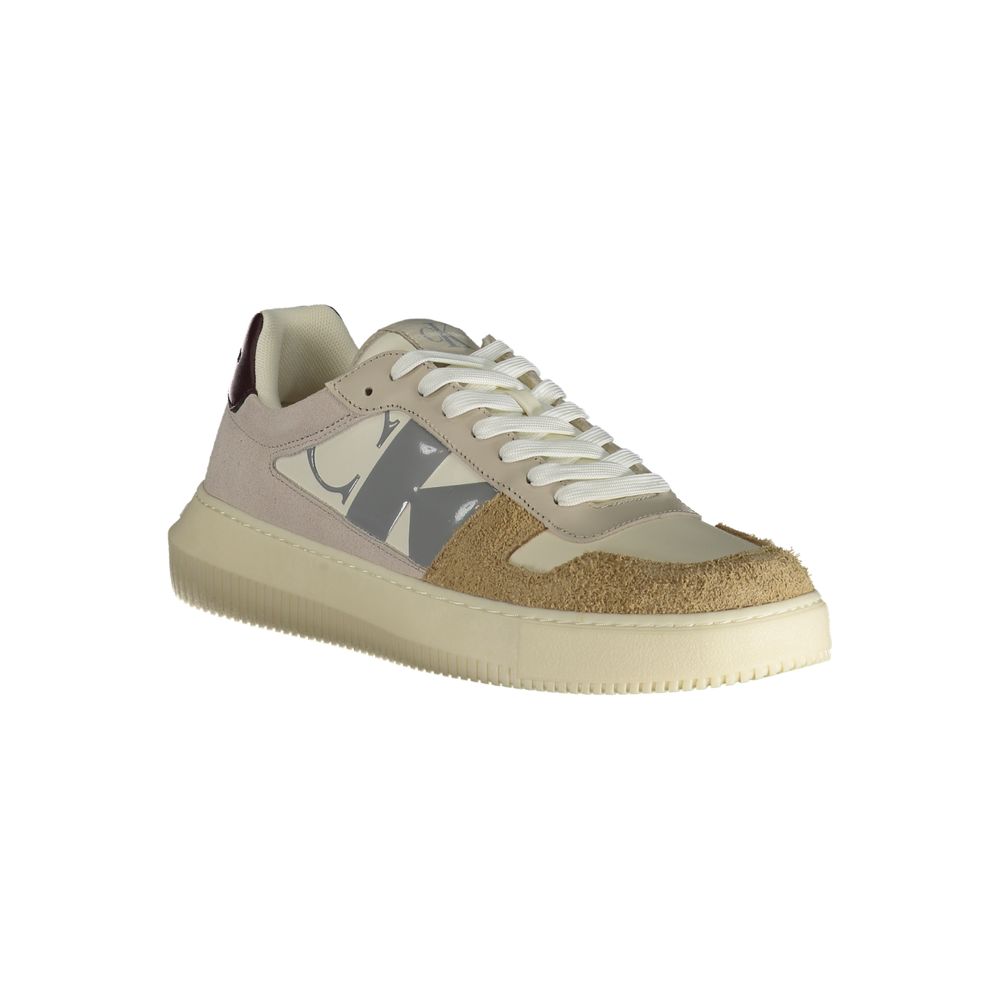 Beige Polyurethan-Sneaker für Herren