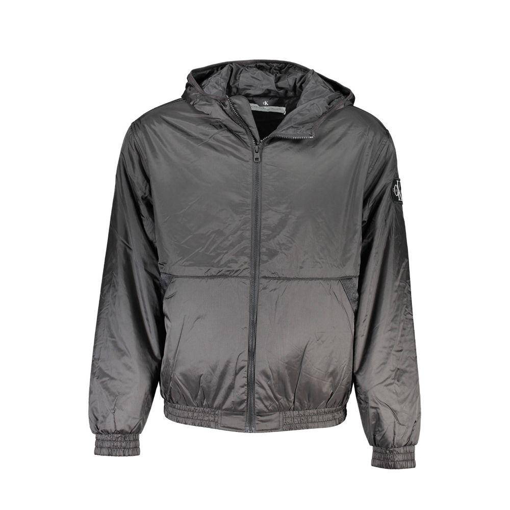 Schwarze Herrenjacke aus Polyester
