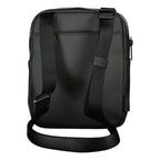 Schlanke schwarze Umhängetasche aus recyceltem Polyester