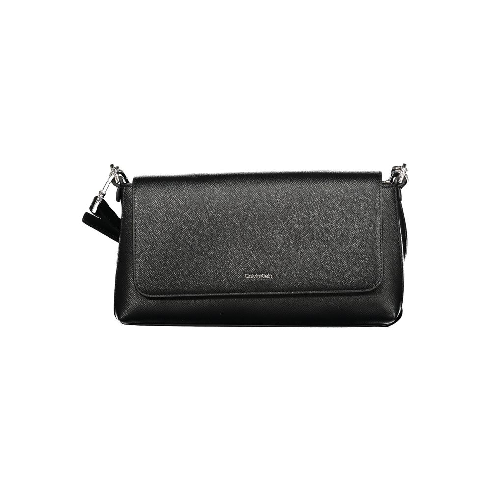 Schwarze Damen-Handtasche aus Polyurethan