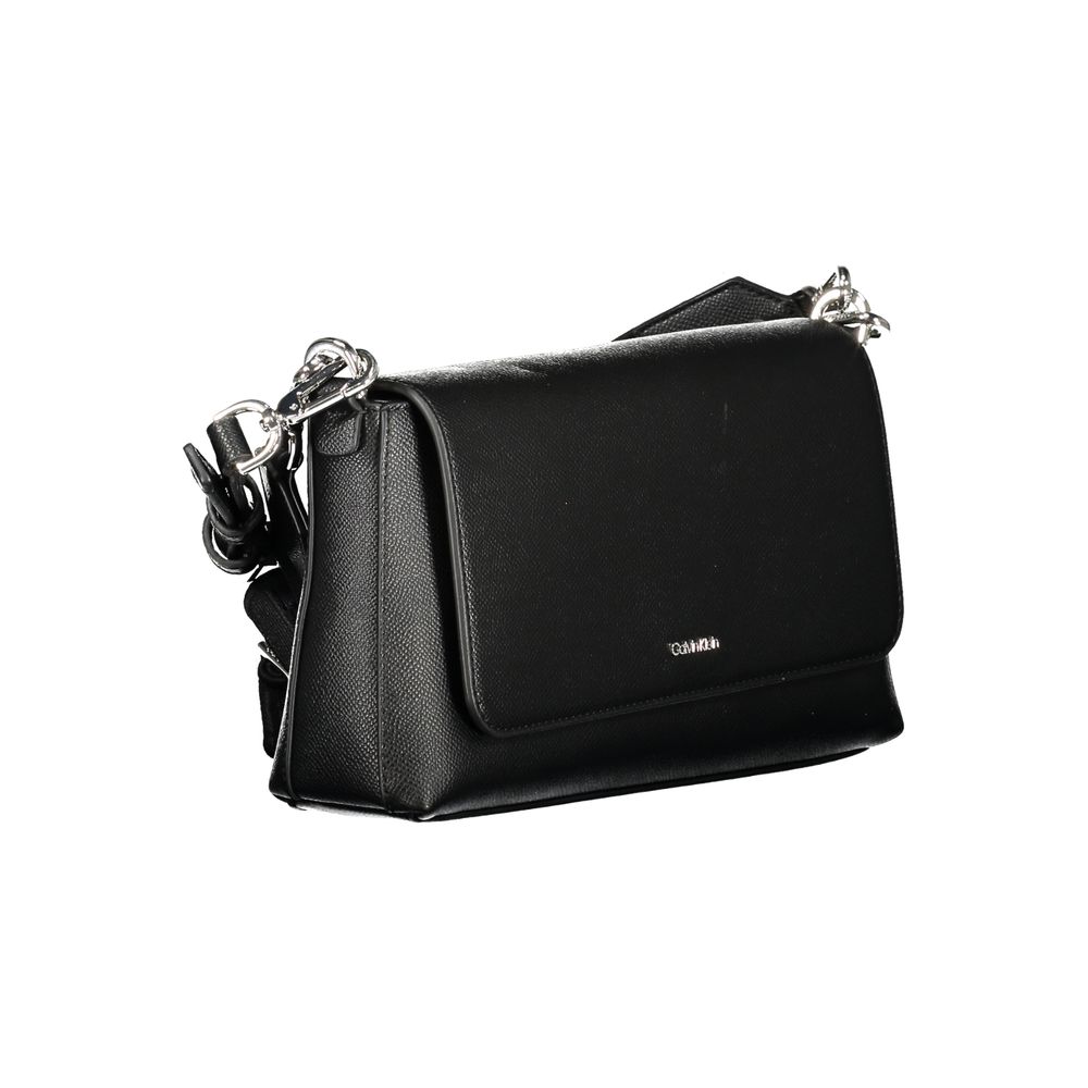 Schwarze Damen-Handtasche aus Polyurethan