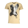 Beige Baumwoll-T-Shirt für Herren
