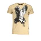 Beige Baumwoll-T-Shirt für Herren